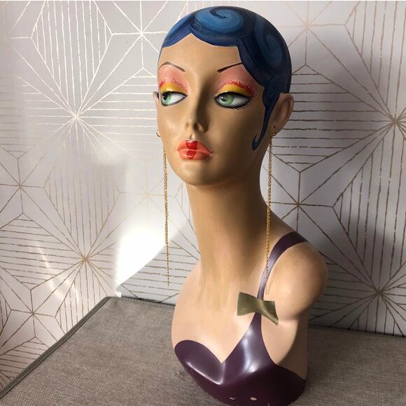 Artisan Handmade Extra long chain layered shoulder duster earrings - 7 inch - Picture 3 of 9